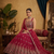 Pink Elegant Faux Georgette Embroidered Lehenga Choli Set with Dupatta Thread, Sequin & Coding Dori Work