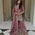 Pink silk blend embroidered sharara set
