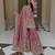 Pink silk blend embroidered sharara set