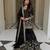 Black silk blend embroidered sharara set