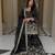 Black silk blend embroidered sharara set