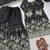 Black silk blend embroidered sharara set