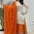 White silk blend embroidered palazzo set