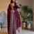 Maroon georgette embroidered anarkali set