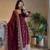 Maroon georgette embroidered anarkali set