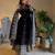 Black georgette embroidered anarkali set