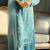 Sky blue net embroidered palazzo set