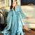 Sky blue net embroidered palazzo set