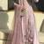 Baby pink net embroidered palazzo set