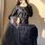Black net embroidered palazzo set