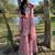 Baby pink silk blend embroidered sharara set