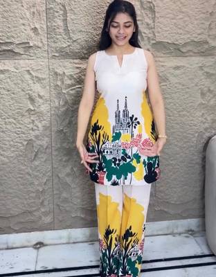 Multicolor cotton silk printed kurta set 2