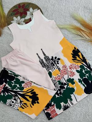 Multicolor cotton silk printed kurta set 3