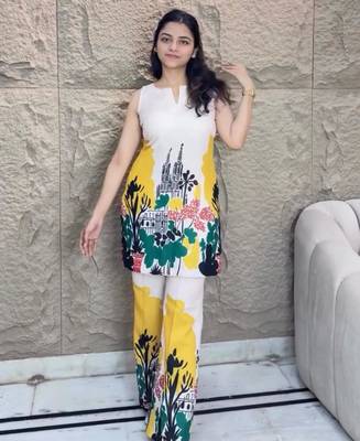 Multicolor cotton silk printed kurta set 4