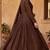 Chocolate silk blend embroidered gown set