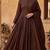 Chocolate silk blend embroidered gown set