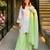 White faux georgette embroidered palazzo set