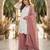 White faux georgette embroidered palazzo set
