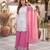 White faux georgette embroidered palazzo set
