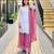 White faux georgette embroidered palazzo set