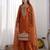 Dark orange silk blend embroidered palazzo set