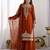 Dark orange silk blend embroidered palazzo set