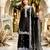 Black chanderi embroidered palazzo set