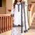 White chanderi embroidered palazzo set