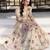 Beige crepe embroidered sharara set