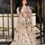 Beige crepe embroidered sharara set