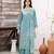Sky blue silk blend embroidered kurta set
