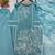 Sky blue silk blend embroidered kurta set