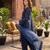 Blue crepe embroidered farshi salwar set