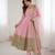 Pink silk blend embroidered anarkali set