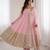 Pink silk blend embroidered anarkali set