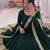 Green silk blend embroidered anarkali set