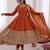 Orange silk blend embroidered anarkali set