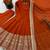 Orange silk blend embroidered anarkali set