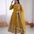 Yellow silk blend embroidered anarkali set