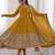 Yellow silk blend embroidered anarkali set