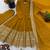 Yellow silk blend embroidered anarkali set