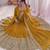Yellow silk blend embroidered anarkali set