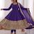 Blue silk blend embroidered anarkali set