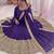 Blue silk blend embroidered anarkali set