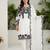 White faux georgette embroidered kurta set