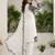 White faux georgette embroidered kurta set