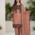 Brown faux georgette embroidered kurta set