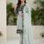 Sea Blue faux georgette embroidered kurta set