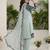 Sea Blue faux georgette embroidered kurta set