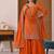 Orange crep silk  party wear embroidery  sharara suit set